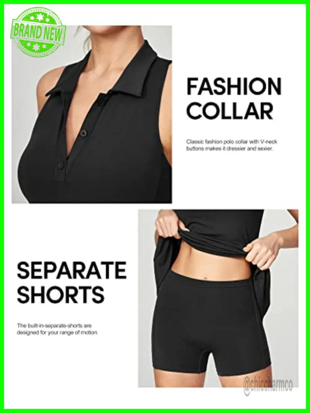 Tennis Dress with Shorts Underneath Built-in Bra Athletic Dress with Pockets